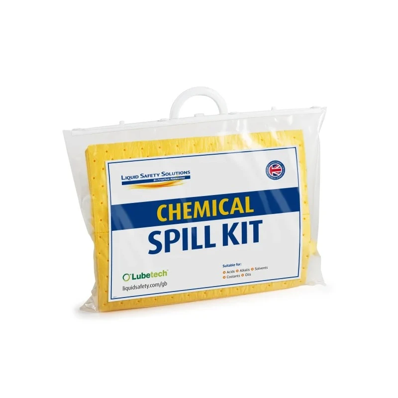 Lubetech 15 L Chemical Spill Kit Clip Closed Bag, Portable Absorbent Capacity 15L, 480mm x 600mm 07-1015