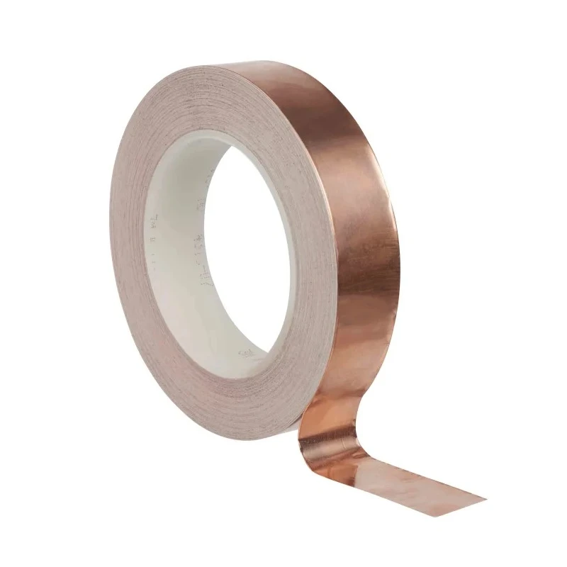 3M Non-Conductive Metallic Tape Dead Soft Copper Foil Backing Acrylic Adhesive 12mm x 33m 130°C Maximum Operating T119412