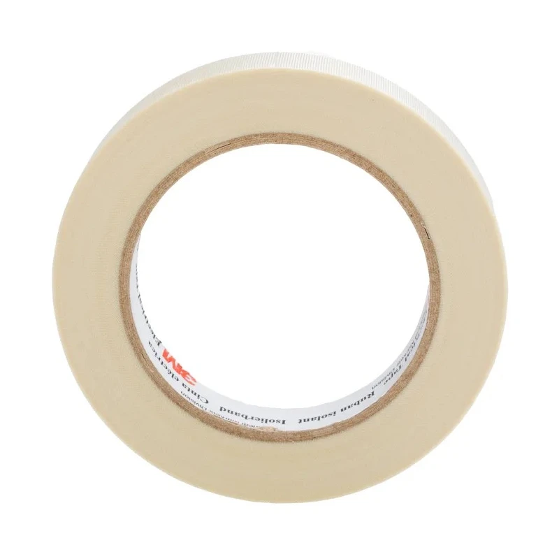 3M White Glass Cloth Tape, Thermosetting Silicone Adhesive, 33 m x 12mm, 0.18mm Thickness, High Temperature Resistant T6912