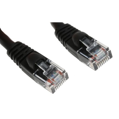 Cinch Ethernet Cable Cat5e, 300 mm Length, Unscreened, Stranded Bare Copper Conductor, Black PVC Jacket Cat5e