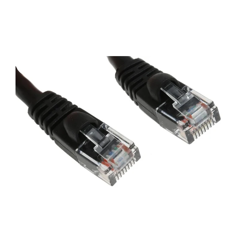 Cinch Ethernet Cable Cat5e, 300 mm Length, Unscreened, Stranded Bare Copper Conductor, Black PVC Jacket Cat5e