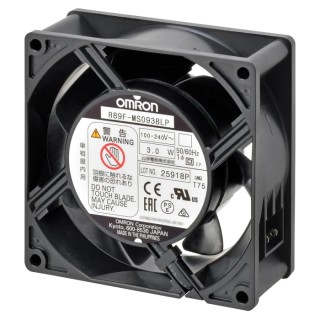 Omron R89F Series Axial Fan 100V AC 240V AC 1.5 m³/min Air Flow 4.5 W Power 80 mA Current 92 mm Frame Size R89F-MS0938HP