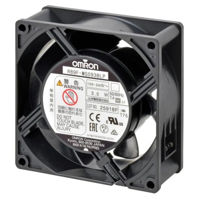 Omron R89F Series Axial Fan 100V AC 240V AC 1.5 m³/min Air Flow 4.5 W Power 80 mA Current 92 mm Frame Size R89F-MS0938HP