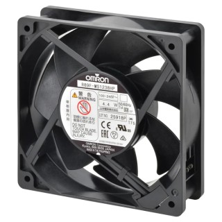 Omron R89F-M Series Axial Fan, 120 mm Square Frame, 3 m³/min Air Flow, 4.4 VA Power Consumption, 80 mA Max R89F-MS1238HP