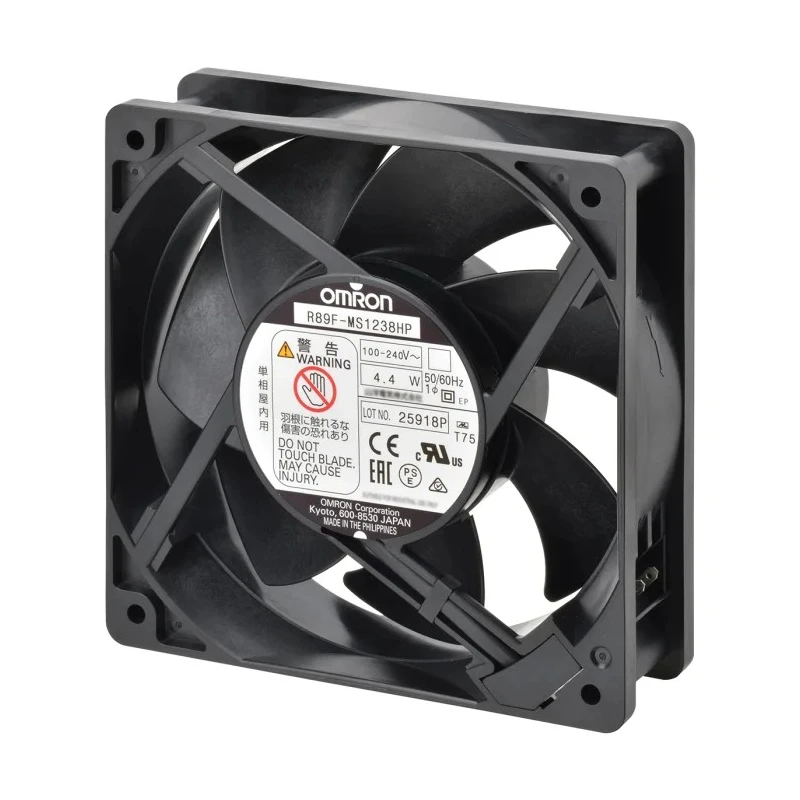 Omron R89F-M Series Axial Fan, 120 mm Square Frame, 3 m³/min Air Flow, 4.4 VA Power Consumption, 80 mA Max R89F-MS1238HP