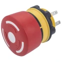 EAO 84 Series Twist Release Emergency Stop Push Button, Panel Mount, 22 mm Cutout, 1 NO/1 NC, IP67 IP65 84-5230.0020