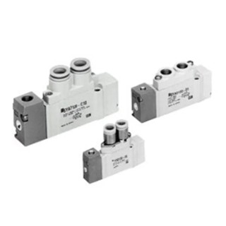SMC Pneumatic Solenoid Valve 5 Port 1/8 in Port Size Single Solenoid Actuation Die Cast Aluminium Body SYA7000