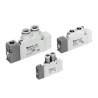 SMC Pneumatic Solenoid Valve 5 Port Base Mount, Port Size 8 mm, Double Solenoid, Hydrogenated Nitrile Rubber Seal SYA7000