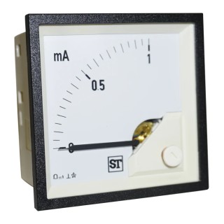 Sifam Tinsley Sigma Analogue Panel Ammeter 1 mA DC, 68mm x 68mm Moving Coil PQ74-I12L2N1CAW0ST
