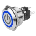 EAO Illuminated Push Button Switch Panel Mount 22.3 mm Cutout SPDT Blue LED IP65 IP67 240V AC/DC 3A 82-6151.1124.B002