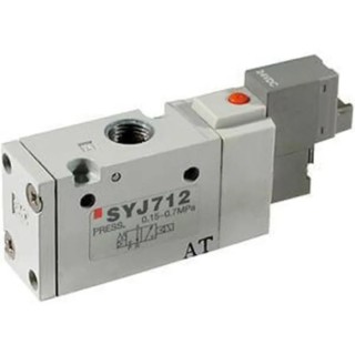 SMC Pneumatic Solenoid Valve 1/8 in Port Size, Body Ported, Die Cast Aluminium, 24V Voltage, 7 bar Max Pressure SYJ700