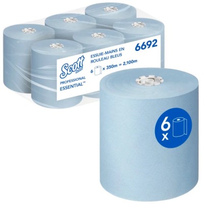 SCOTT Paper Hand Towels Roll 19.8 cm x 350 m 1 Ply 6 Sheets 6692
