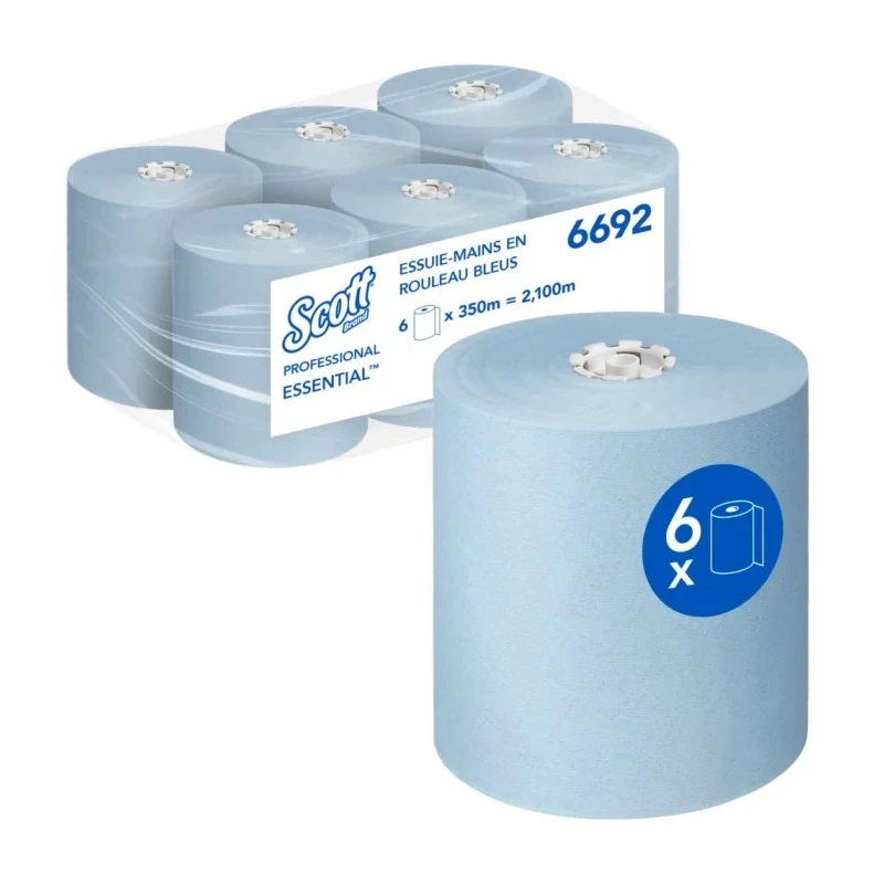 SCOTT Paper Hand Towels Roll 19.8 cm x 350 m 1 Ply 6 Sheets 6692