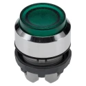 ABB MP3 Series Green Chrome Plated Metal Momentary Push Button Head 22.5 mm Cutout IP66 1SFA611102R3102