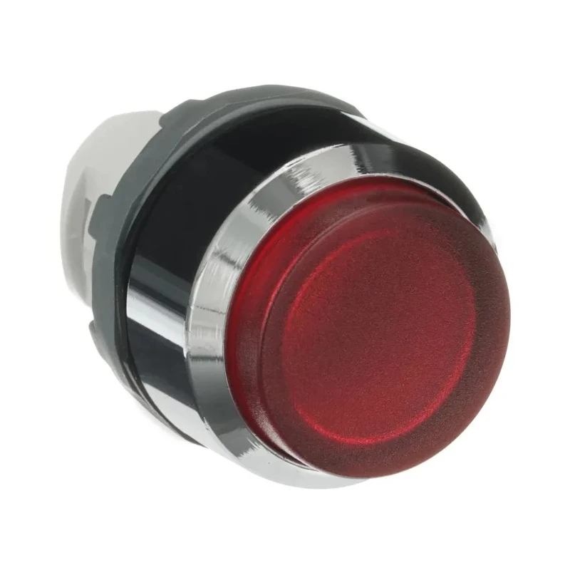 ABB MP3 Series Red Round Momentary Push Button Head 22.5mm Cutout Diameter, Chrome Plated Metal, IP66 1SFA611102R3101