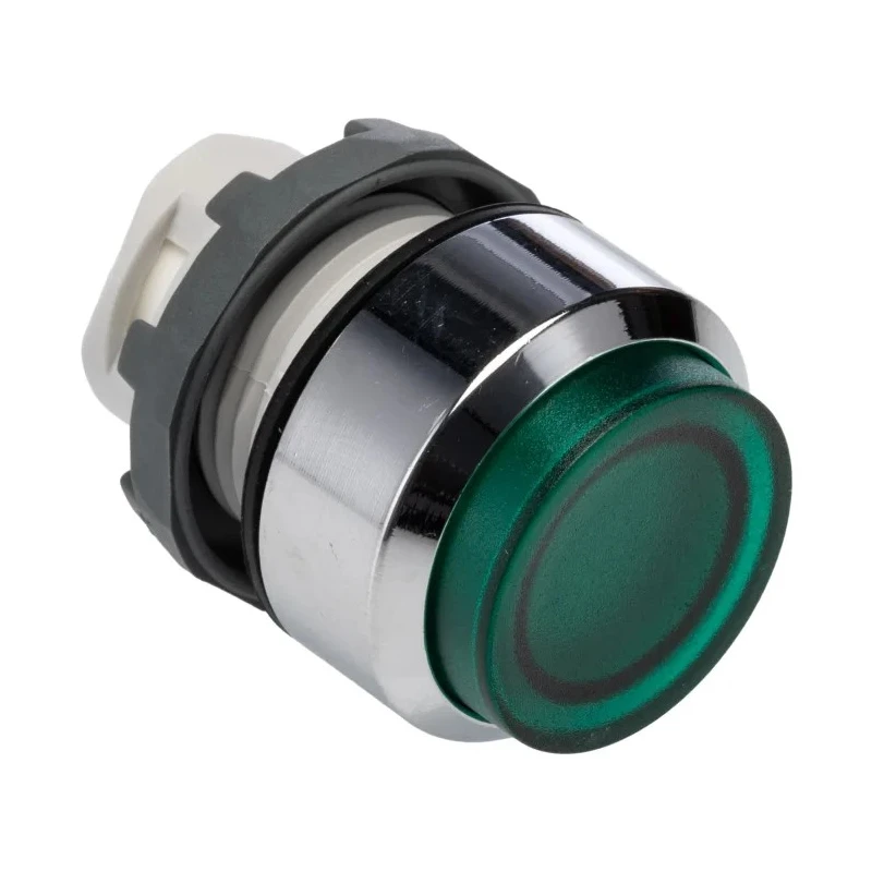 ABB MP3 Series Green Chrome Plated Metal Momentary Push Button Head 22.5 mm Cutout IP66 1SFA611102R3102