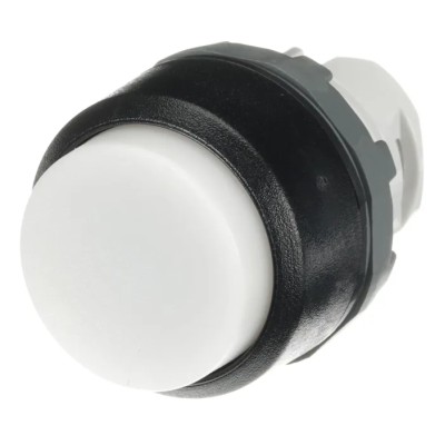 ABB MP3 Series White Momentary Push Button Head, 22.5 mm Cutout Diameter, IP66 1SFA611102R1005 MP3-10W