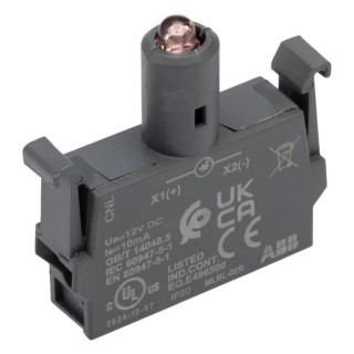 ABB MLBL Series LED Light Block 12V DC Red Illumination Screw Terminal 44x42x10 mm 1SFA611621R1001 MLBL-00R