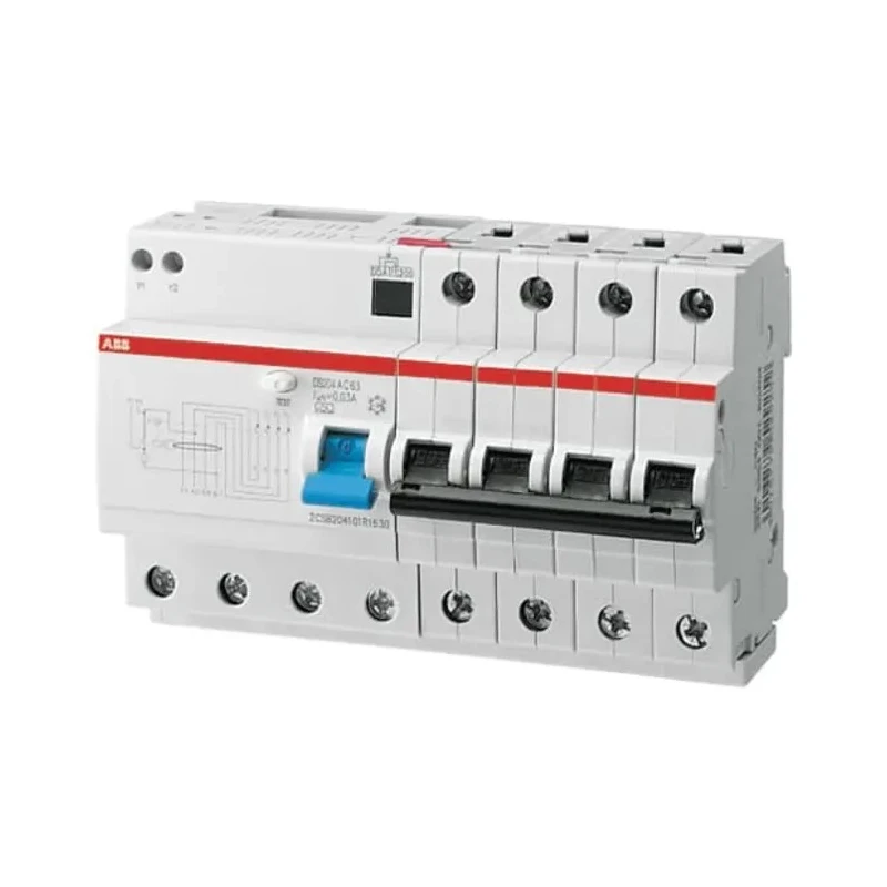 ABB Residual Current Circuit Breaker with Overload Protection 13A Current Rating 4-Pole 30 mA Trip 2CSR254001R1134