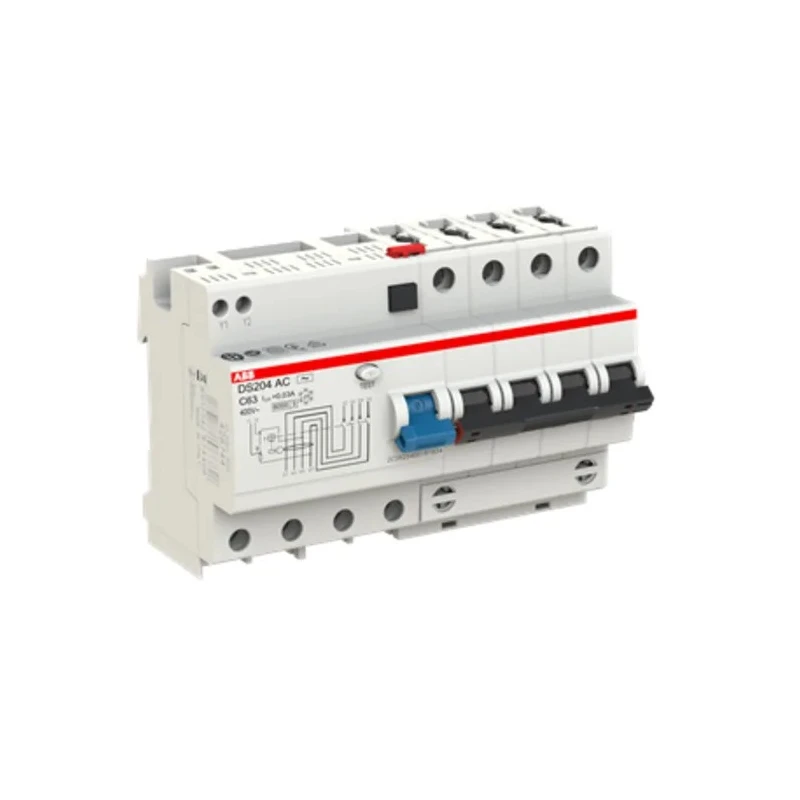 ABB Residual Current Circuit Breaker with Overload Protection 63A Current Rating 4-Pole 30mA Trip 2CSR254001R1634