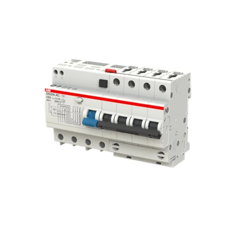 ABB Residual Current Circuit Breaker with Overload Protection 63A Current Rating 4-Pole 30mA Trip 2CSR254001R1634