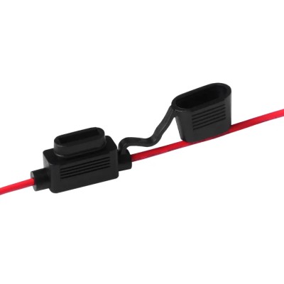 RS PRO 30A In-line Fuse Holder 32V DC PVC Brass Copper Housing IP65 12AWG Wire Leads 100mm 237-5265