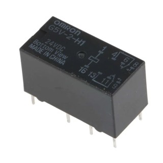 Omron PCB Signal Relay, 24V DC Coil, 1A Switching Current, DPDT G5V-2-H1 DC24