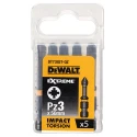 DeWALT Screwdriver Bit Set PZ3 Tip 50 mm Overall Length 5-Piece DT7392T-QZ