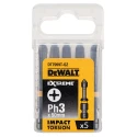 DeWALT Impact Torsion Screwdriver Bit 5-Piece Set PH3 50mm Hex Shank DT7999T-QZ