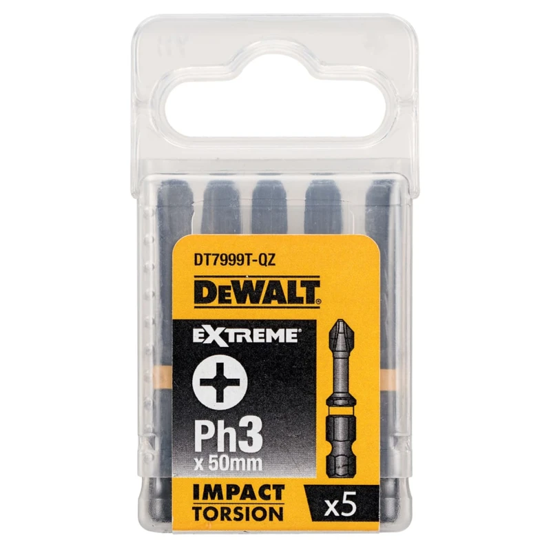 DeWALT Impact Torsion Screwdriver Bit 5-Piece Set PH3 50mm Hex Shank DT7999T-QZ