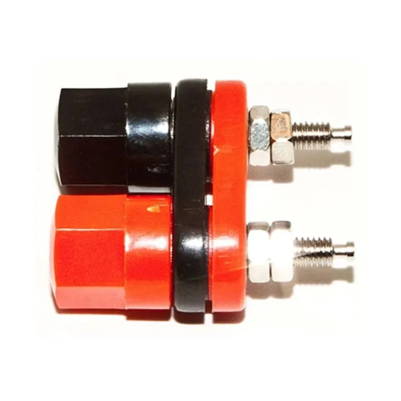 Mueller Electric Black Red 15A Binding Post with Brass Contacts Nickel Plated 3kV 11.99 mm Hole Diameter BU-00283