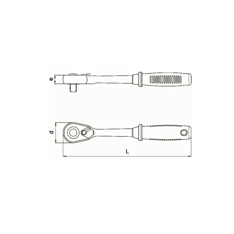 RS PRO 3/8 in Drive Ratchet with Ratchet Handle, 48 Tooth, Chrome Vanadium Steel, 200mm Overall 194-4595