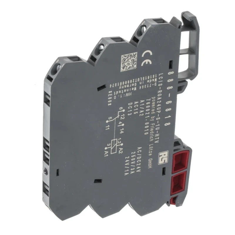 RS PRO Interface Relay, DIN Rail Mount, 24V AC/DC Coil, SPDT Contact Configuration 6A Switching Current 250V AC/DC 888-6818