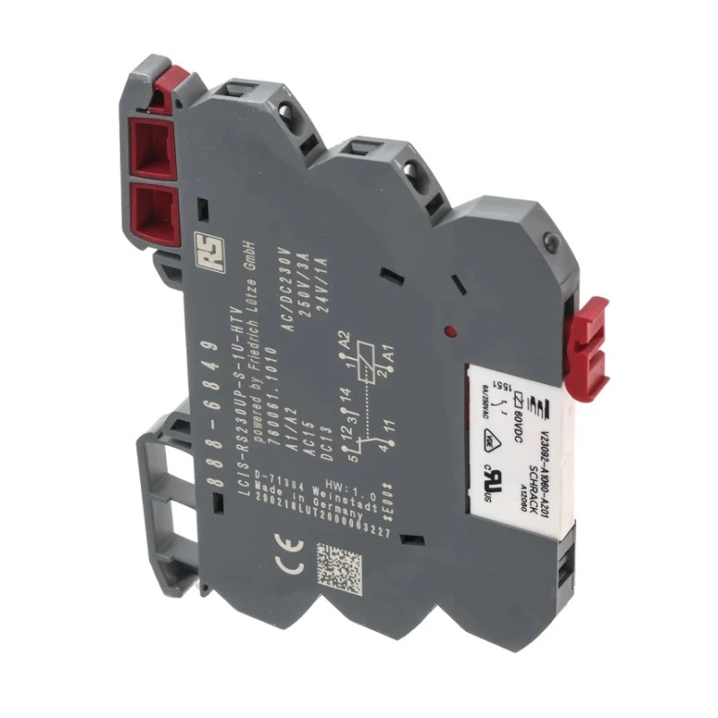 RS PRO Electromechanical Interface Relay DIN Rail Mount 230V ac/dc Coil SPDT 3.5mA 6A Contact Current 250V AC/DC 888-6849