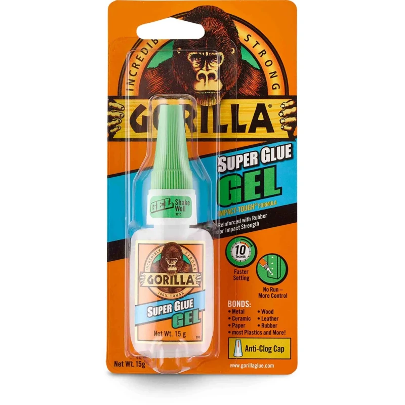 GORILLA GLUE EUROPE LTD Gorilla Glue Gel Super Glue, Transparent, 15 g Bottle 4044400