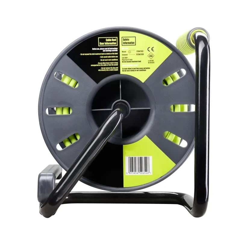RS PRO Robust 25 m Cable Reel with 4 Type G British Standard Sockets 13A, 240V, PVC Jacket HO5VV-F Series 889-2490
