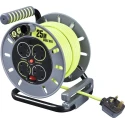 RS PRO Robust 25 m Cable Reel with 4 Type G British Standard Sockets 13A, 240V, PVC Jacket HO5VV-F Series 889-2490