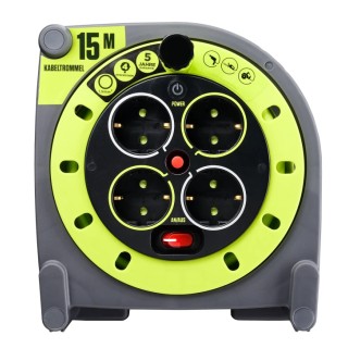 RS PRO 15 m 4 Socket Type F German Schuko Cable Reel Cable Reel 240V 16A 889-2497