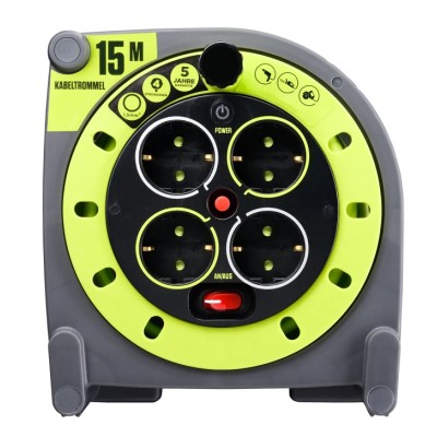 RS PRO 15 m 4 Socket Type F German Schuko Cable Reel Cable Reel 240V 16A 889-2497