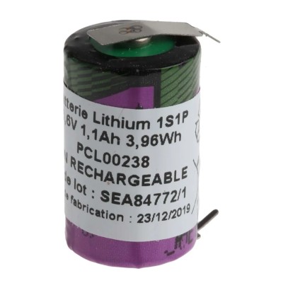 Tadiran 1/2 AA Lithium Thionyl Chloride Battery 3.6 V 1.1 Ah 14.7 mm SL-750/PR