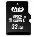 ATP Industrial Grade 32 GB MicroSD Memory Card, Class 10, iTemp MLC/3D TLC NAND, Operating Temperature -40°C AF32GUD4-BBBIM