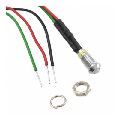 Dialight LED Green and Red Panel Mount Indicator 606 Series 6 mm Lead Wire Termination 2V dc 606-1415-110F