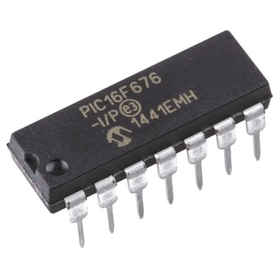 Microchip 8-Bit PIC Microcontroller 20 MHz 128B Flash 14-Pin PDIP PIC16F676-I/P