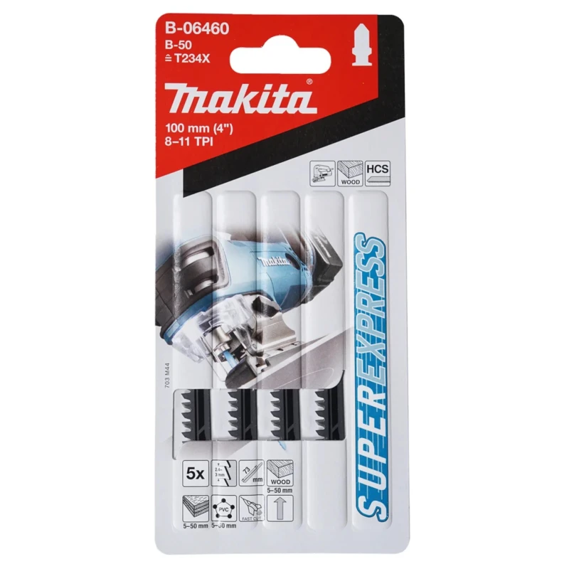 Makita Jigsaw Blade 73mm Cutting Length 5 Teeth per Inch Plastic Trunking Plywood Wood HCS B-06460