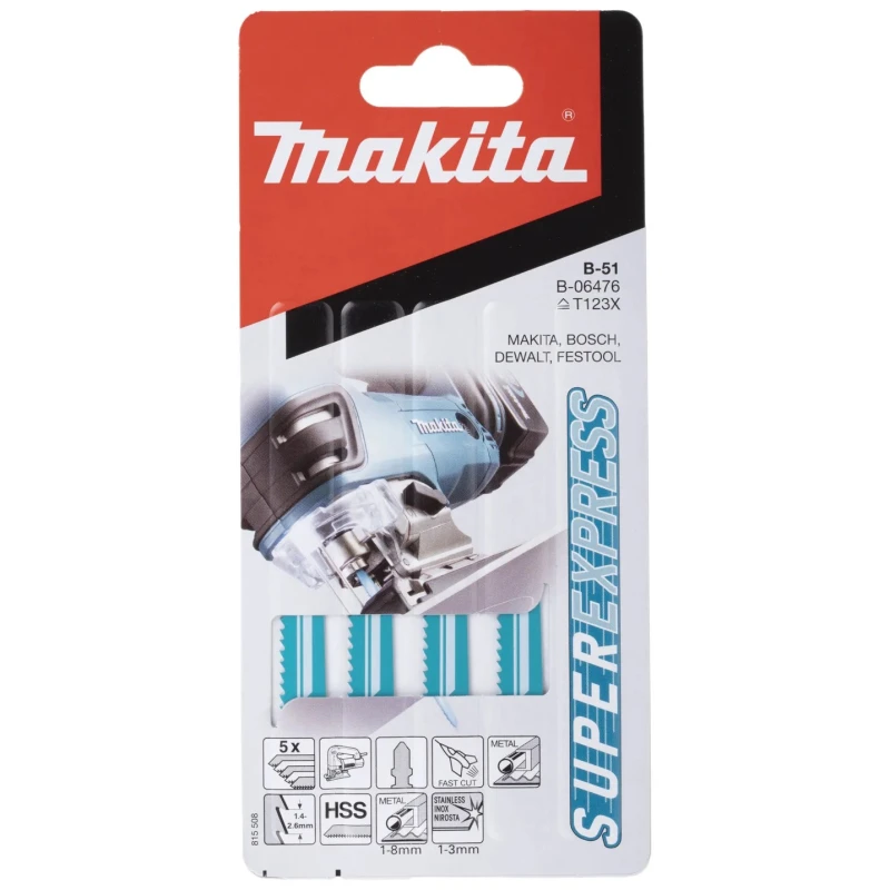 Makita Metal Cutting Jigsaw Blade High Speed Steel 75 mm 2.6 Teeth Per Inch B-06476
