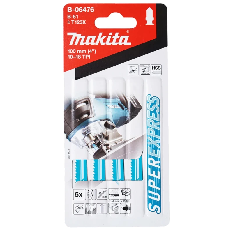 Makita Metal Cutting Jigsaw Blade High Speed Steel 75 mm 2.6 Teeth Per Inch B-06476