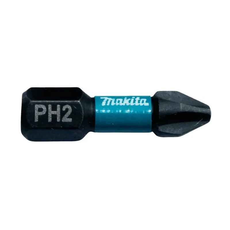Makita Hex Screwdriver Bit, 6.35 mm Hex Drive, PH2 Tip, 25 mm Overall Length, Magnetic, Model B-63616