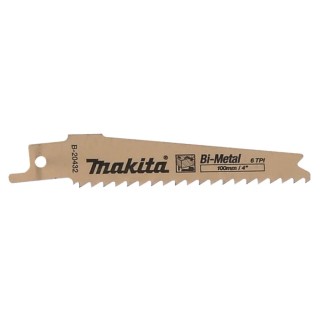 Makita Reciprocating Saw Blade 5-Piece 100 mm Bi-Metal, 6 Teeth Per Inch B-20432