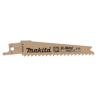 Makita Reciprocating Saw Blade 5-Piece 100 mm Bi-Metal, 6 Teeth Per Inch B-20432