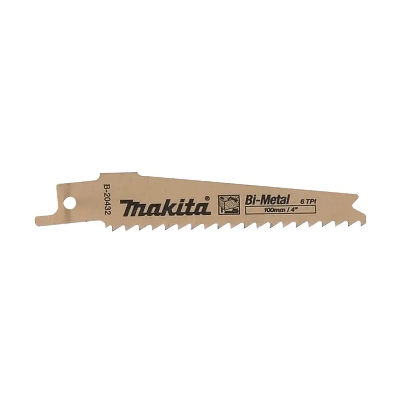 Makita Reciprocating Saw Blade 5-Piece 100 mm Bi-Metal, 6 Teeth Per Inch B-20432